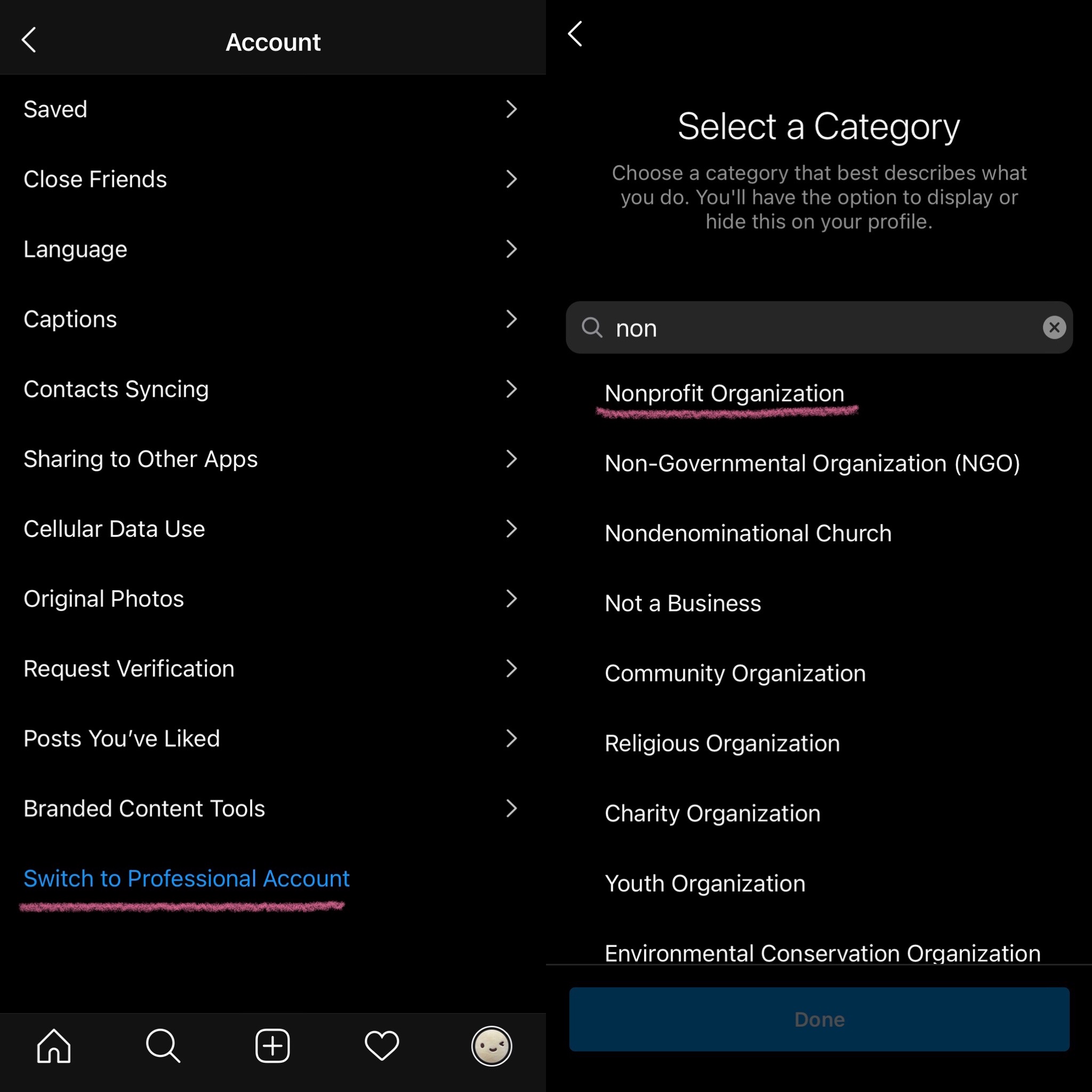 info about ig professional accounts